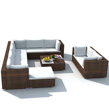 QINXIXINAIXI Garden Furniture Set Brown Acacia Wood 9 Piece Foldable Seating Sets Patio Poolside Modern Outdoor