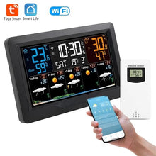 Weather Thermometer,Smart Weather Station Outdoor Indoor Sensor Thermometer Hygrometer Digital Snooze Alarm Clock Barometer Forecast
