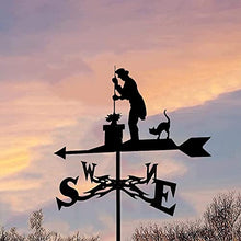 Garden Weathervane Outdoors Weather Vane Metal Wind Vane Farm Scene Mount Yard Roof Decor Indicating Wind Direction Measuring Tool (Knight) (Cleaner)