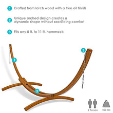 Sunnydaze Curved Wooden Hammock Stand for Outside, Heavy Duty, Large