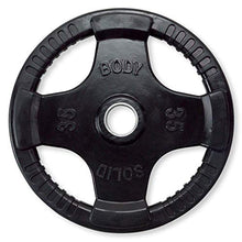 Body-Solid Quad Grip Design Rubber Plate Olympic Weight Plates 255lbs Set Black
