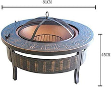 Garden Fire Pit Portable Grill Barbecue Rack Outdoor Fire Pit Bonfire Wood Burning Patio Coal Grill Firepit for Grill Charcoal Grill with Spark Screen Poker with Cover BBQ Cooking for Camp