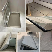 MZZKFC Invisible Basement Access Panel with 1 Powerful Suction Cup, Recessed Cellar Crawl Space Cover, Attic Access Door with 2 Pneumatic Spring Support Rods(L 60"/1520mm x W 30"/760MM)
