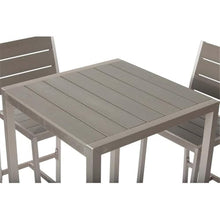 Pemberly Row 5-Piece Modern Aluminum Frame Patio Bar Set Grey