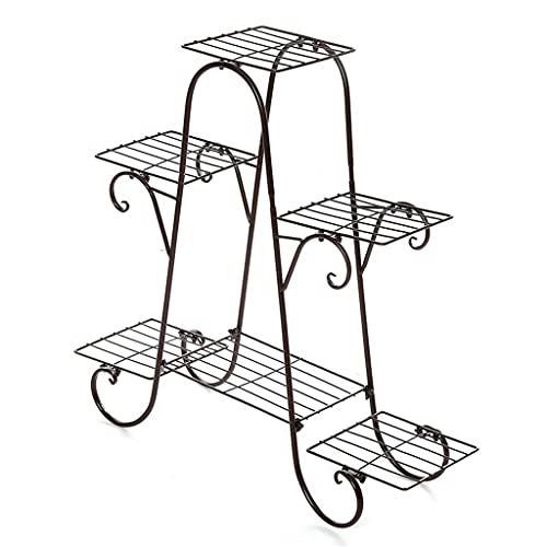 ZOCWJK Plant standWrought Iron Indoor Flower Stand Multi-Tier Flower Stand Floor Standing Balcony Flower Pot Shelf,