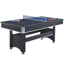 Yoptote 6ft Mid-Size Pool Table with Table Tennis Top and Accessories C-Black+Blue