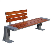 Parking Patio Seat, Outdoor Bench with Backrest, Park Bench with Steel Construction and Thickened Slat Seats, Modern, Durable Leisure Seats for Patio, Garden, Path, Yard, Deck Seating for the A