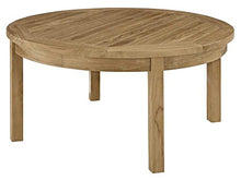 Modway Marina Premium Grade A Teak Wood Outdoor Patio Round Coffee Table in Natural