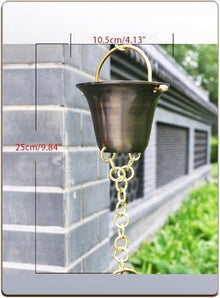 GVBNOTT Copper for Gutters, Roof Rain Catcher/Diverter, Unique Metal Link Rain Chain for Villa Temples，1.5m/5ft