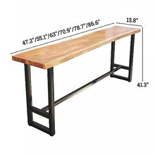 JYPIINFS Solid Wood Live Edge Bar Table with Footrest - Rectangular Tall Counter Height Dining for Kitchen & Pub Stylish &Furniture(63" L x 13.8W x 41.3" H)