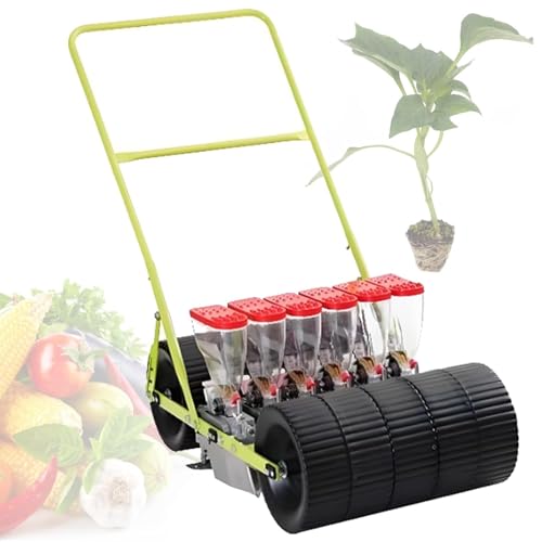 ZHIGUANYUN Manual Vegetable Seeder with Adjustable Spacing Between Plants and Rows, for Planting Leeks, Spinach, and Carrots 6ROW
