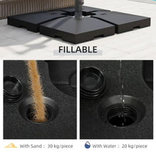 OROTLECT 4 Pieces Cantilever Patio Umbrella Base, Outdoor Offset Umbrella Weights, 176 Lbs Capacity Water Or 264 Lbs Capacity Sand Plates Set, Black
