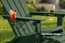 Patio Kingdom 6-Piece All-Weather HDPE Adirondack Rocking Chairs Set, Heavy Duty Sturdy Patio Rocker Furniture Suite for Large Backyard, Outside Deck & Fire Pit Conversation Area, Forest Green