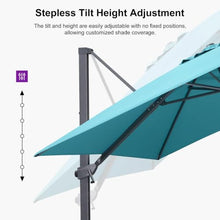 OROTLECT 10' × 13' Patio Cantilever Blue Umbrella Outdoor Rectangle Adjustable Offset Blue Umbrellas with 360-degree Rotation and 8 Heavy Duty Metal Ribs for Garden Deck Pool