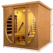 AURGOD Far Infrared Wooden Sauna, Luxurious Canadian Hemlock Sauna with 2 Oversize Recliners, 220V, 3400 W, 9 Heating Element, Bluetooth Speakers, 7 Color Light, Oxygen Bar-Fast Delivery