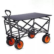 ZEFLMXS Outdoor Camping Cart with Wheels Garden Carts Supplies Folding Picnic Fishing Shopping Portable Trailer(D)