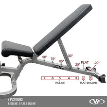 Valor Fitness Adjustable Bench with Leg Support - 7 Position Back Pad, 4 Position Seat Pad - DD-25 Adjustable Bench with Wheels