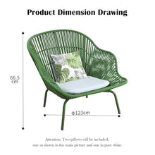 Apk i bc Patio Chair with Eco-Friendly, Thickened Cushion and Sturdy Rust-Proof Frame. Excellent for Afternoon Downtime. Load-Bearing: 150KG.(Green,123 * 66.5CM)