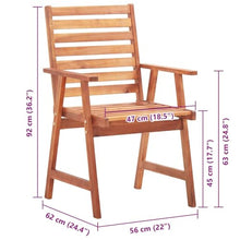 POUFGDR Patio Chair Set of 8 with Taupe Cushions, Solid Acacia Wood Outdoor Dining Chairs for Garden and Patio Seating