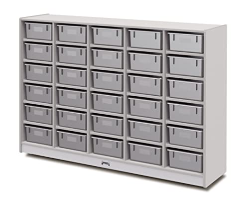 Jonti-Craft Rainbow Accents 30 Tub Mobile Storage with Tubs Gray