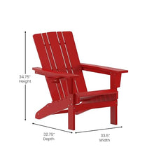 Flash Furniture HDPE Adirondack Chair with Cup Holder, Red, 2-Pack