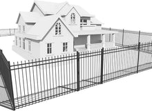 Fencer Wire 100FT Heavy Duty Pinnacle Fence Barrier Kit, Anti-Rust Metal Steel Fence with 5FT Height X 6FT Width Panels, with Pinnacle Gate, Posts, Connectors, Outdoor Fencing for Yard