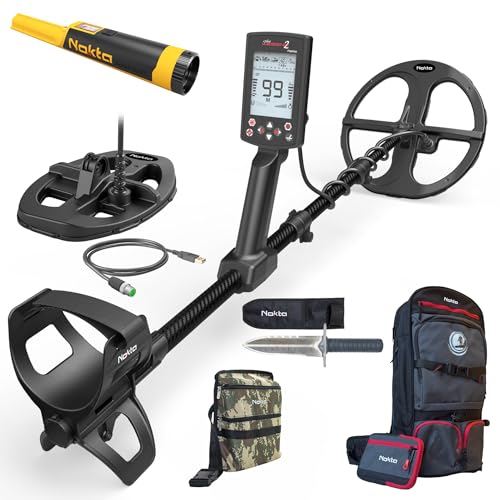 Nokta The Legend 2 Simultaneous Multi Frequency Metal Detector, Waterproof Detector for Adults with Wireless Headphones and 2 Search Coils, DETECTOBAG Backpack, ACCUPOINT, Premium Digger& Finds Pouch