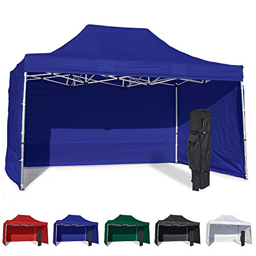 Vispronet 10x15 Instant Canopy Tent with 3 Side Walls Blue