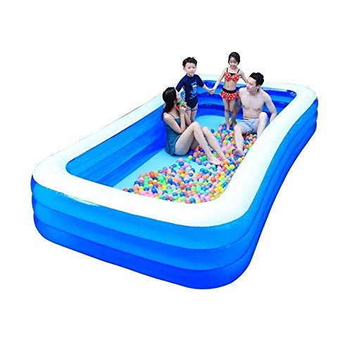 Oversize Design Inflatable Swimming Pool Family Interaction Pool Party Paddling Pool Thickened Abrasion Resistant Accommodate 1-6 People 360x196x68 Cm Sum