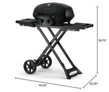 Napoleon PHANTOM TravelQ Portable PRO Propane Gas Grill - PRO285X-PHM - with Scissor Cart, Matte Black, Travel BBQ,