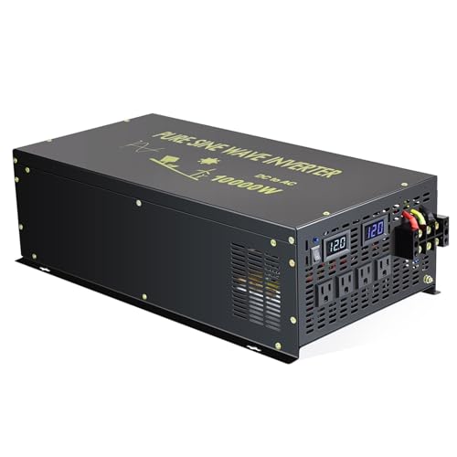 10000W Pure Sine Wave Power Inverter Solar Generator DC AC Converter Control 12/24/36/48V DC to 110V/120V/220V/230/240VAC(12V,240V,AU)