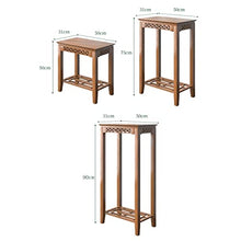 Bonsai Pedestal Vase Pedestal Stands Indoor Pot Rack Floor-to-ceiling Living Room Pot Rack Retro Carved Wooden Plant Rack Balcony Shelf Flower Pot Shelf Planter Stand Plant Holder ( Color : Rectangle