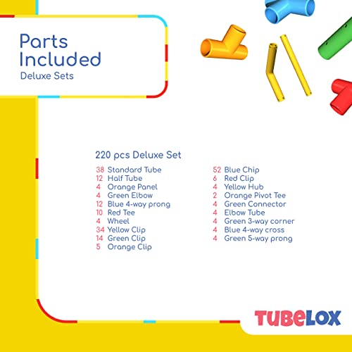 Tubelox Deluxe Building Toys Set 220 Pieces Multicolor