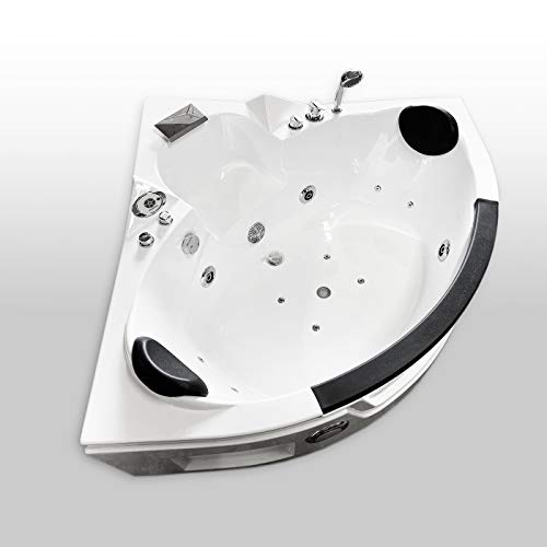 SIMBASHOPPING USA Whirlpool Corner Bathtub Hydrotherapy MIAMI 53.14" and Heater