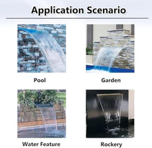 Pond Waterfall Spillway Nozzle, Customizable Pool Waterfall Fountain, Stainless Steel Water Feature Spray