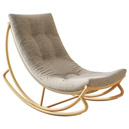 Lounge Chair,Porch Rocker,Rocking Chair,Glider Chair,Rocker Recliner Chair Outdoor,Lounge Rocking Chair,Comfortable Relax Rocking Chair,Small Seat For Bedroom, Living Room, Office(Apricot color)