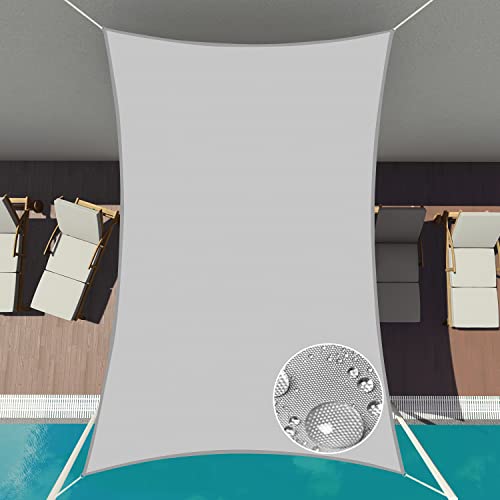 Patio Paradise 20' x 24' Sun Shade Sail Waterproof Gray Rectangle Shade Canopy UV Block Tarp Cloth Outdoor Patio Cover for Garden Backyard Deck Awning
