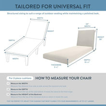California Umbrella Chaise Lounge Cushion Set of 2, 24x78 White