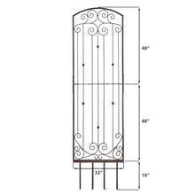 H Potter Premium 8-Foot Iron Garden Trellis - Heavy Duty Plant Support for Climbing Vines & Privacy Screen