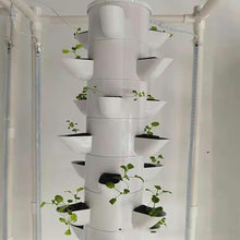 FLTRGO 15 Floors 45 Holes Hydroponics Tower, Aquaponics Grow System, Garden Tower Aeroponics Growing Kit for Herbs, Fruits and Vegetables with Hydrating Pump, Adapter, Net Pots