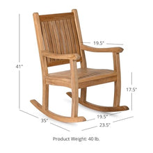 TITAN GREAT OUTDOORS Ash & Ember Cascade Grade A Teak Rocking Chair, Weather Resistant Premium Wood Outdoor Furniture Rocking Chair with Intricate Back Support, Armrests, Sloped Runners