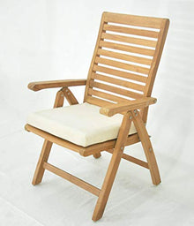 TeakFurnitureOutlet A-Grade Teak 13pc Dining 118" Oval Table Ashely Folding Reclining Arm Chairs Set