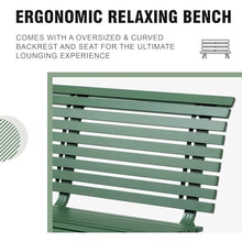 DUYHBAWRS Outdoor Garden Bench Patio Porch Chair Furniture Slatted Design w/Backrest Patio Benches