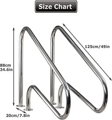 BSNANCA Pool Rail 31.5" Pool Railing 304 Stainless Steel Silver Pool Handrail Humanized Swimming Pool Handrail with Blue Grip Cover, 2Pcs,ARA (ARG)
