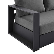 Modway Tahoe Aluminum Outdoor Patio Sofa in Gray Charcoal