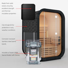 Amocane Outdoor Steam Sauna for 2-4 Person, Canadian Wood Saunas Spa, Traditional Barrel Wooden Sauna with ETL-Certified 4.5KW Stove, 0-195℉ (53.15”x 54.72”x 78.74”, Spruce)