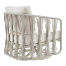 Breeze Cream Metal Outdoor Swivel Lounge chair with Pearl Cushions