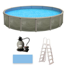 Blue Wave Trinity 18-ft Round 52-in Deep Steel Wall Above Ground Pool Package Gray