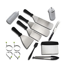 KANDUO Grill Set Combination,Deluxe Grill Set,15 PCS Stainless Steel Griddle Accessories Kit for Outdoor BBQ, Kitchen - Perfect Grill Gifts for Men
