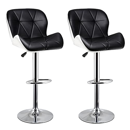 HASMI Bar Stools 2PCS/Set Bar Stools Modern Minimalist High Stools Backrest Bar Chairs Cash Register High Stools Household Bar Stools Lift Bar Stools Bar Chairs (Color : Black 2 PCS)
